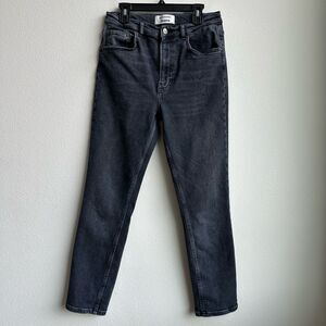 Reformation Size 28 Black Wash Jeans Slim Straight High Rise Ankle color Avalon